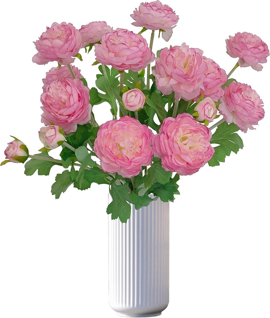 Ranunculus Artificial Flowers,6 Pcs 3 Flower Heads Faux Ranunculu Flowers with Real Touch Stem,Artificial Ranunculus Flowers,Silk Ranancolus Bouqurt (6, Pink)